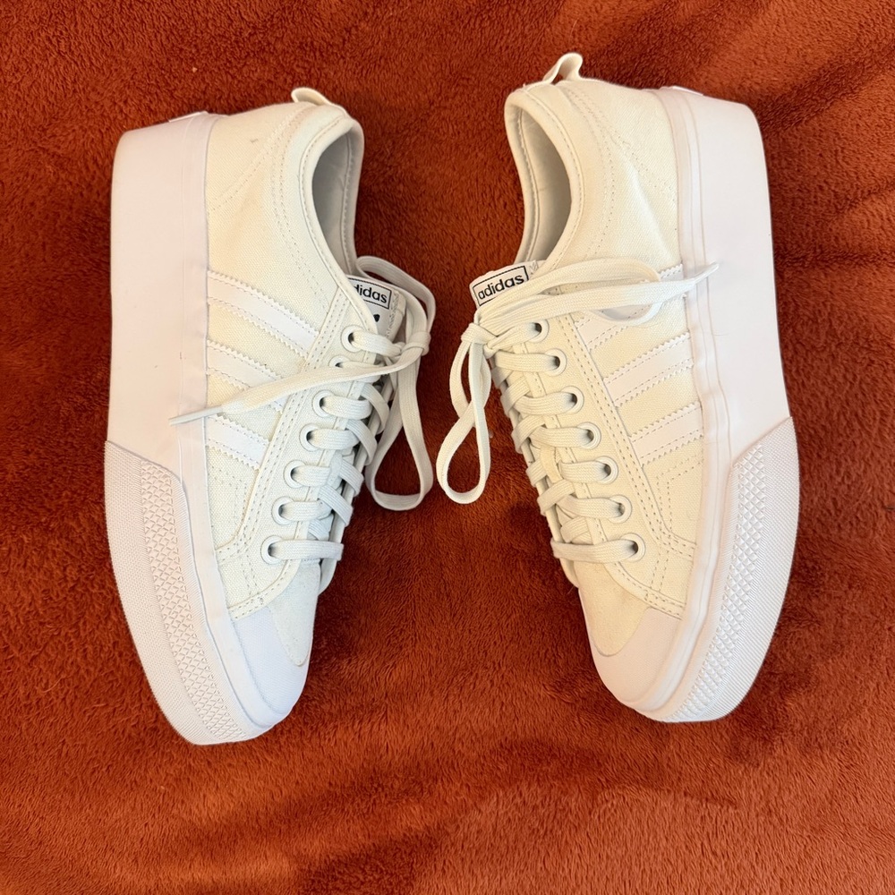 Adidas Classic White Platform Sneakers